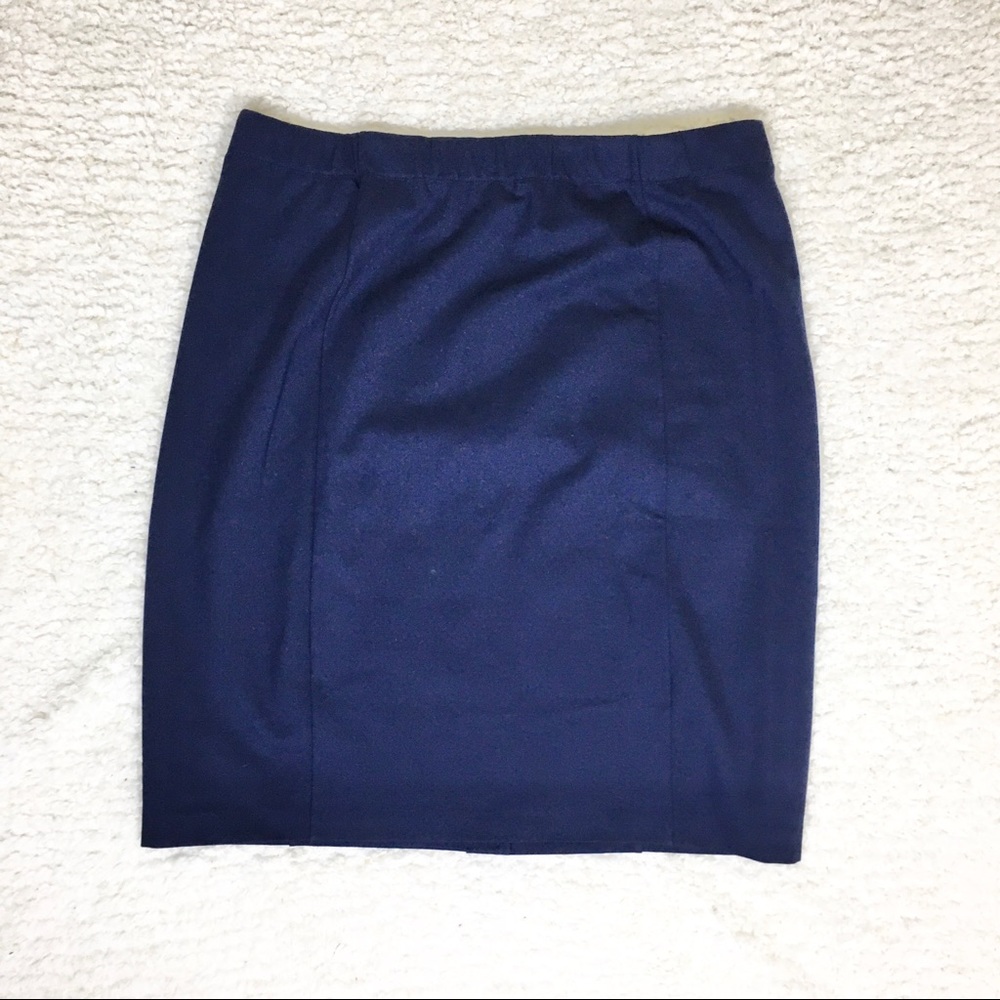 Susan Graver Plus Size Navy A Line Skirt